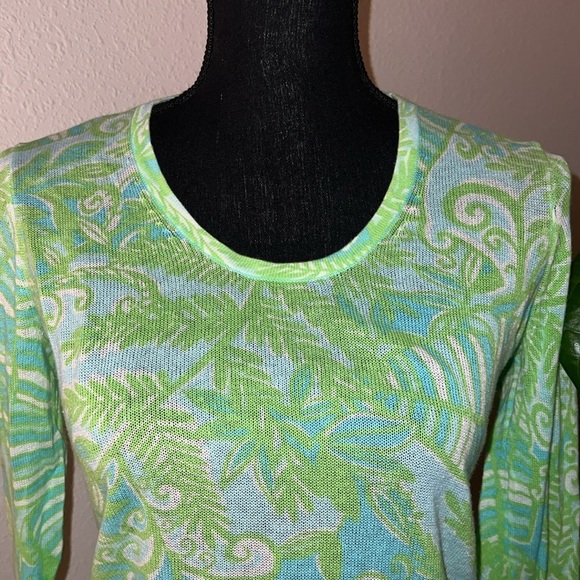 LILLY PULITZER Women’s LUNDEN LEAF LIGHTWEIGHT COTTON SEMI-SHEER SWEATER Medium - Picture 8 of 16